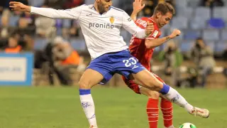 Javi Álamo, durante un partido del Real Zaragoza