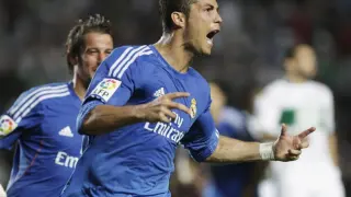Cristiano Ronaldo celebra el gol de la victoria