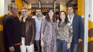 Empresarios de La Piedrita, con algunos amigos y familiares