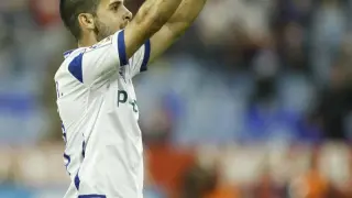 Víctor celebra su gol frente a la Ponferradina