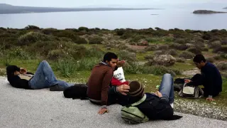 Imagen de archivo de inmigrantes en la isla de Lesvos