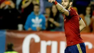 Negredo estrenó el marcador para España marcando el 1-0