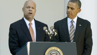 Jeh Johnson junto al presidente Obama