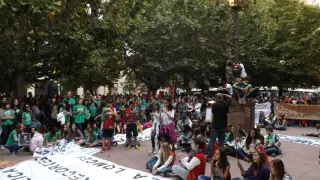 Concentración contra los recortes de Educación en Huesca