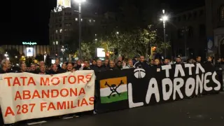 Protesta de los trabajadores de Tata Hispano en Zaragoza