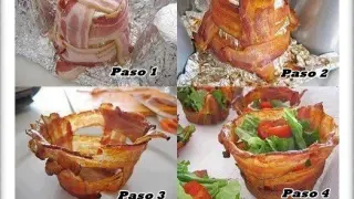 Truco de cocina: cuencos de bacon para ensalada