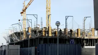 Edificio en construcción en Huesca