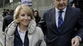 Esperanza Aguirre ha declarado en la sede del PP.