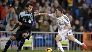 El jugador del Real Madrid Di María, en el partido con el Celta
