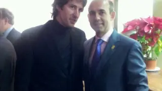 Sergio Sebastián, con el presidente de la Comarca José Félix Tallada