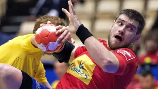 El pivote de la selección española de balonmano Julen Aginagalde