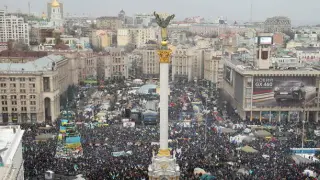 La plaza central de Kiev