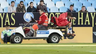 El jugador del Real Zaragoza Cortés, lesionado