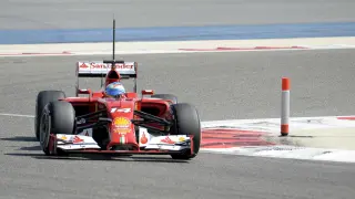 Fernando Alonso, en el circuito de Baréin