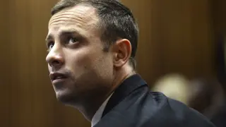 Oscar Pistorius, en un momento de juicio este martes