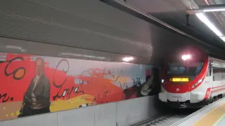 Un tren en la estación Goya de Zaragoza