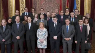 Serrat, en la reunión en Pamplona con otros consejeros de Educación