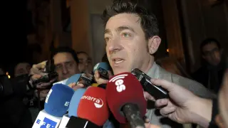 Jiménez, atiende a los periodistas tras la reunión del Comité Regional celebrada en Pamplona