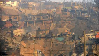 El fuego ha destruido miles de casas en Valparaíso