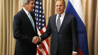 Kerry y Lavrov, durante el encuentro