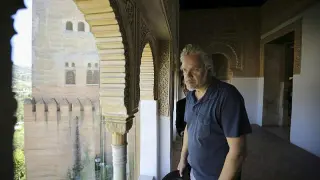 Tim Robbins durante la visita que ha realizado a La Alhambra y el Generalife.