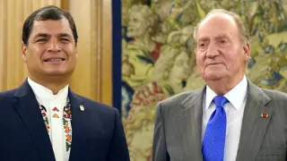 Rafael Correa, presidente de Ecuador junto con el rey Juan Carlos