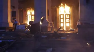 Incendio en la casa de los sindicatos en Odessa