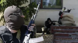 Milicianos prorrusos en Donetsk