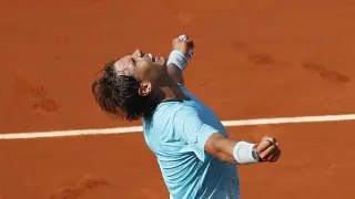 Rafa Nadal festeja su victoria en semifinales de Roland Garros frente a Murray