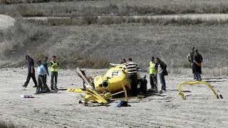 El helicóptero se estrelló en una zona agrícola de Villastar, a unos 10 kilómetros de Teruel.
