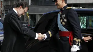 El presidente Rajoy recibe al rey Felipe VI
