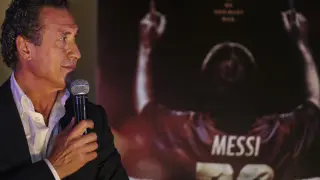 El exfutbolista Jorge Valdano, coguionista de la película durante la presentación.