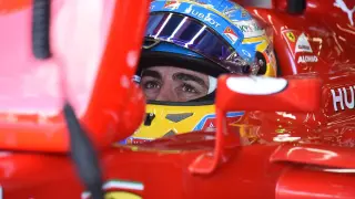 Fernando Alonso, tercero en los libres de Silverstone.