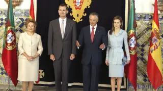 El presidente de Portugal ha recibido a los reyes de España este lunes