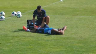 Álvaro, tendido en el suelo tras su lesión