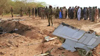 Restos del avión accidentado en Malí