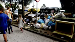 Varias bolsas de basura agrupadas en Lugo