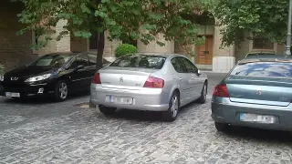 Varios de los coches adscritos a la unidad, aparcados en el Pignatelli.