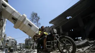 Habitantes de Gaza durante la tregua
