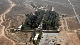 El jardín de Bagh e Shazde, en la ciudad de Kerman, en una vista aérea.