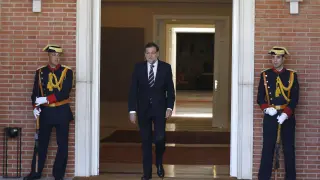 Rajoy saliendo del Palacio de la Moncloa en una imagen del pasado martes