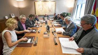 Reunión de la Junta de Portavoces, donde ayer el PP planteó la creación de la comisión.