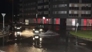 Las calles de Huesca, inundadas por la tormenta