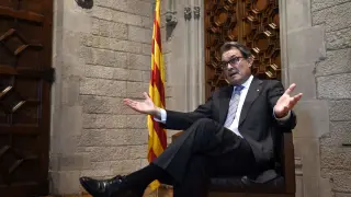 Artur Mas durante una entrevista en el Palau de la Generalitat