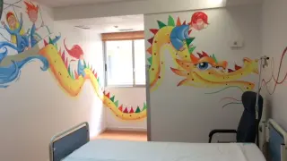 Habitación pintada por 'Believe in Art' en el Hospital Infantil de Zaragoza