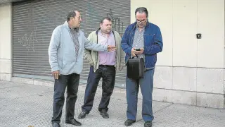 Tres de los representantes del comité de empresa del Real Zaragoza.