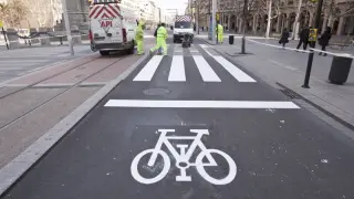 Las zonas de espera para bicicletas volverán tras ser borradas