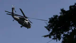 Un helicóptero federal sobrevuela Iguala