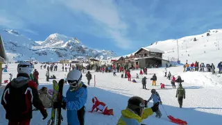 Imagen tomada en las pistas de esquí de Candanchú.