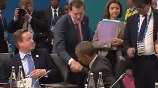 Rajoy saluda a Obama en la cumbre del G20